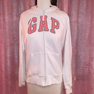 GAP White and Pink Hoodie